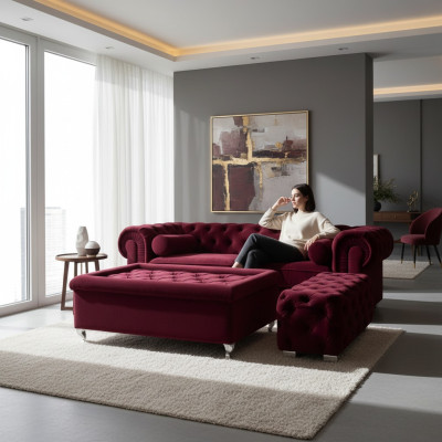 Canapé Chesterfield Polster Designer Canapés Sofas Ensemble Canapé SLIII Sofa n°19