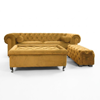 Canapé Chesterfield Designer Coussins Canapés Ensemble de Canapés SLIII Canapé №22