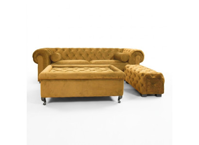 Canapé Chesterfield Designer Coussins Canapés Ensemble de Canapés SLIII Canapé №22