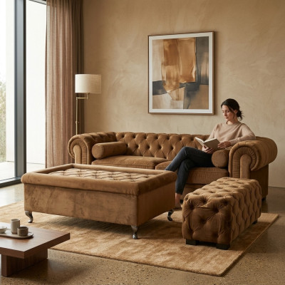 Canapé Chesterfield Tapisserie Designer Canapés Sofa Ensemble Canapé SLIII Sofa №25