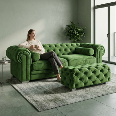 Canapé Chesterfield Designer en Tissu Canapés Sofas Ensemble Canapé SLIII Sofa №42