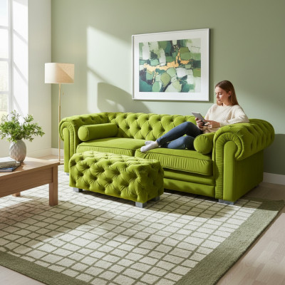 Canapé Chesterfield Designer de Coussins Canapés Ensemble de Canapé Couch SLIII Sofa №43