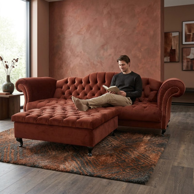 Chesterfield Sofa Tapissé Canapé Designer Canapés Ensemble de Canapés SLIII Sofa №48