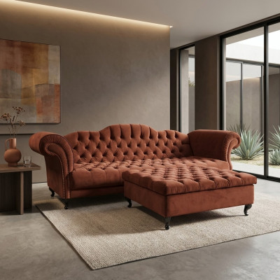 Chesterfield Sofa Tapissé Canapé Designer Canapés Ensemble de Canapés SLIII Sofa №48