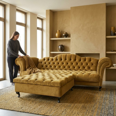 Chesterfield Canapé Rembourré Design Canapés Salons Canapé SLIII Canapé №51