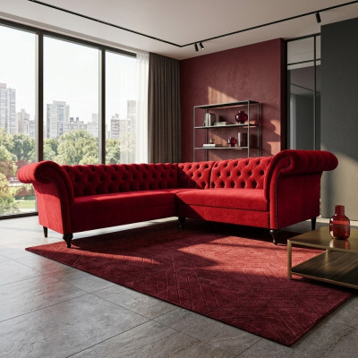 Canapé d'angle Chesterfield rouge design Canapé d'angle moderne Meubles design