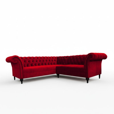 Canapé d'angle Chesterfield rouge design Canapé d'angle moderne Meubles design