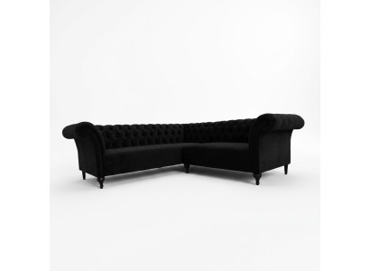 Canapé en L de luxe Chesterfield noir