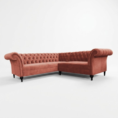 Canapé d'angle Chesterfield Canapé d'angle Canapé design Canapé Velours en cuir