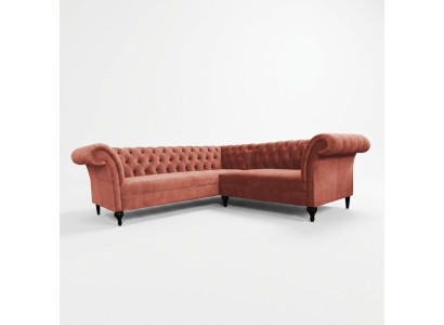 Canapé d'angle Chesterfield Canapé d'angle Canapé design Canapé Velours en cuir