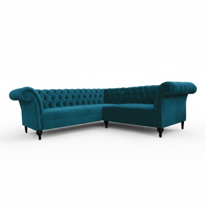 Canapé d'angle Chesterfield Canapé d'angle Canapé design Canapé Velours en cuir Sofa