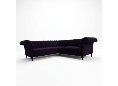 Canapé d'angle Chesterfield moderne Canapé d'angle Canapé dessiné Canapé Velours Canapé en cuir