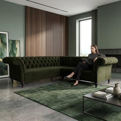 Canapé d'angle Chesterfield Canapé d'angle Canapé design Canapé Velours Cuir Canapé SLIII Sofa