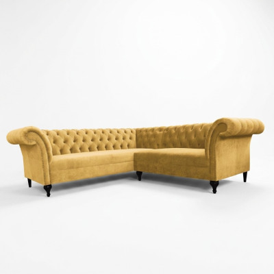 Canapé d'angle Chesterfield Canapé d'angle Canapé design Canapé en velours Canapé en cuir