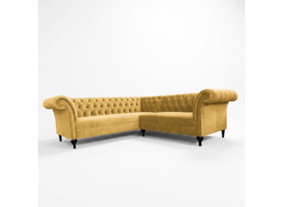 Canapé d'angle Chesterfield Canapé d'angle Canapé design Canapé en velours Canapé en cuir