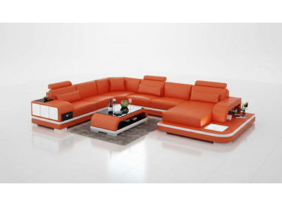 Canapé en cuir Canapé Canapé d'angle Canapé d'angle Suite d'angle Design Moderne