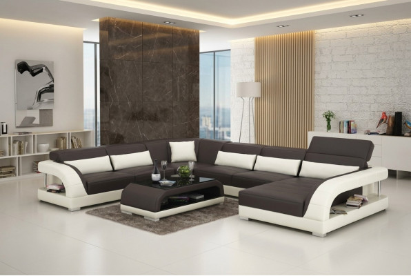 Canapé en cuir Canapé Canapé d'angle Canapé d'angle Suite d'angle Design Canapé moderne