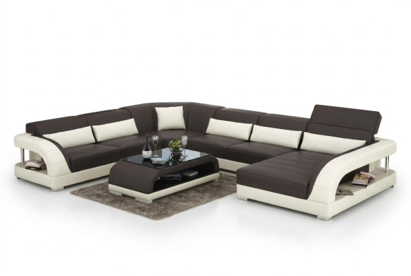 Canapé en cuir Canapé Canapé d'angle Canapé d'angle Suite d'angle Design Canapé moderne