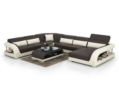 Canapé en cuir Canapé Canapé d'angle Canapé d'angle Suite d'angle Design Canapé moderne