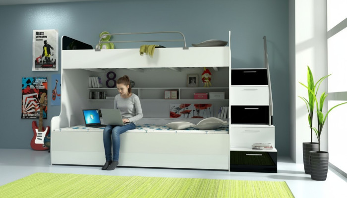 Lit superposé double Lit superposé Lit double Lit pour jeunes Lits Lits mezzanine Mobilier Immédiatement