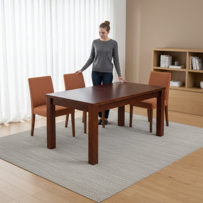 Table à manger en bois classique de luxe XXL 80x140 cm, table coulissante 80x180 cm.