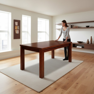 Table Table à manger Table en bois Table de conférence XXL Table 90X160cm Extensible 160X215cm