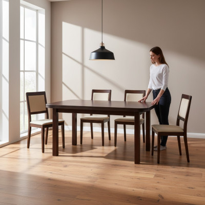 Table de salle à manger Table en bois Table XXL Table de conférence 90X160cm Extensible 160X240cm