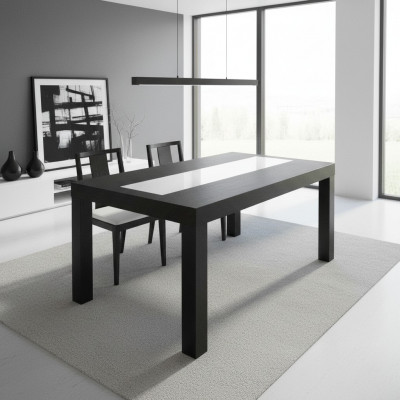 Table Table à manger Table en bois Table XXL Table de conférence S27 Rayon 150+50 CM