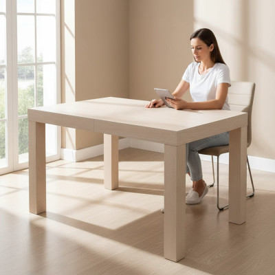 Table Table à manger Table en bois Table de conférence XXL Table de réunion 90x180cm Extensible 180x240cm
