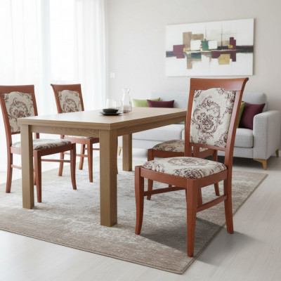 Chaise de salle à manger en bois massif CHAISE DE DESIGNER Cuir CLASSIQUE DEKO Chaise bois