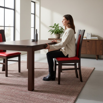 Chaise en bois massif Chaise en bois DESIGNER ROUGE Chaise de salle à manger CHAISE CLASSIQUE Décorative