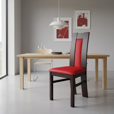 Chaise en bois massif Chaise en bois DESIGNER ROUGE Chaise de salle à manger CHAISE CLASSIQUE Décorative