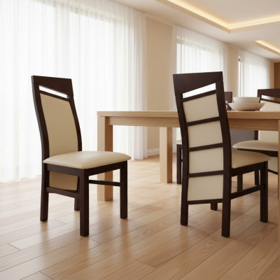 Bois massif Chaise en bois MODERNE Blanc CHAISE DE SALON DESIGN CUISINE Décorative
