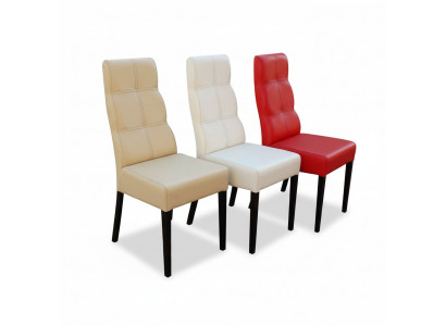 Bois massif Chaise en bois MODERNE Cuir DESIGNER Chaise de salle à manger Décor de cuisine décoratif