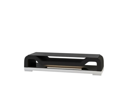 Meuble TV Buffet pour télévision en cuir et verre Table basse Armoire de télévision Meuble bas Mo.F