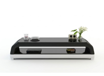 Meuble TV Buffet TV Cuir Table en Verre Armoire de Télévision Table Basse Console TV Mo.G