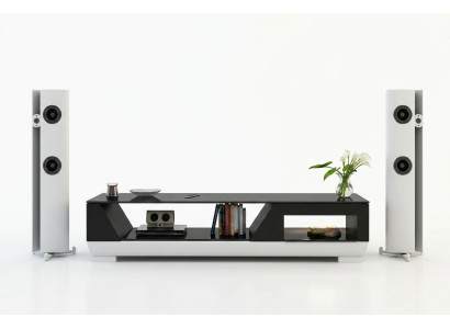 Meuble TV Meuble TV Cuir Table en Verre Armoire Télévision Table Basse Mo.I