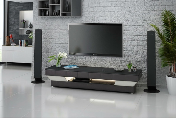 TV-cabinet: Meuble TV TV Sideboard: Bahut TV Leather Glass Table: Table en verre et cuir Television Wardrobe: Armoire pour télévision Table Lowboard: Table basse