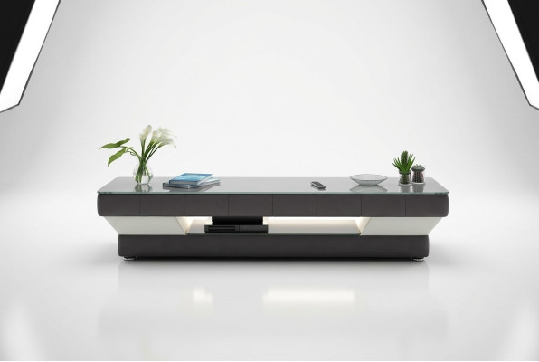 TV-cabinet: Meuble TV TV Sideboard: Bahut TV Leather Glass Table: Table en verre et cuir Television Wardrobe: Armoire pour télévision Table Lowboard: Table basse