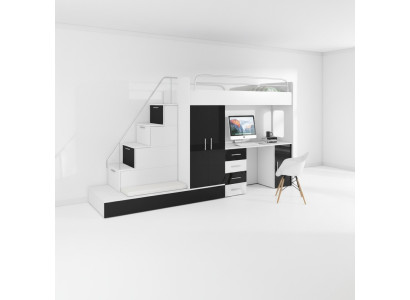 Chambre de jeunes Lit Lit superposé double Lit superposé Bureau Armoire RAJ 5S