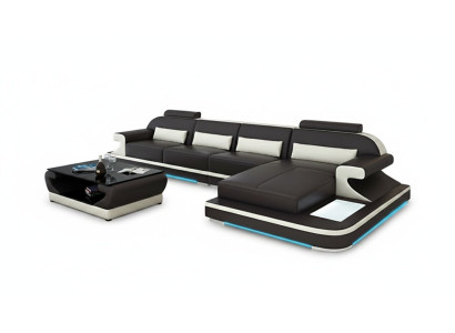 Canapé en cuir Canapé Canapé d'angle Canapé d'angle Suite d'angle Design Canapé moderne G8021C