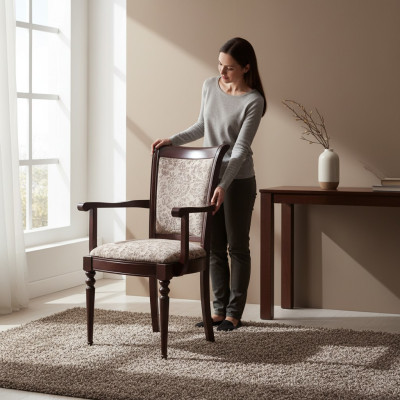 Chaise de salle à manger solide CLASSIC R BACKRACK Chaise de bureau brun classique