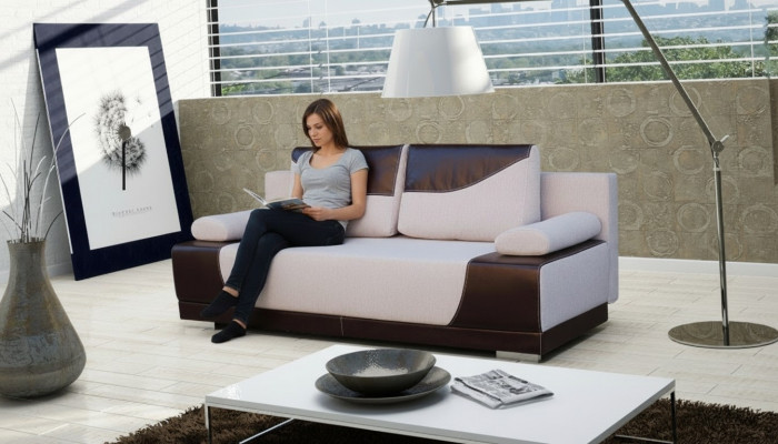 Canapé-lit pliant convertible 3 places fonction couchage + canapé-lit design de base lit