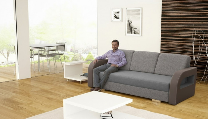 Canapé convertible, canapé pliant 3 places avec fonction de couchage + sommier de lit, design de canapé.