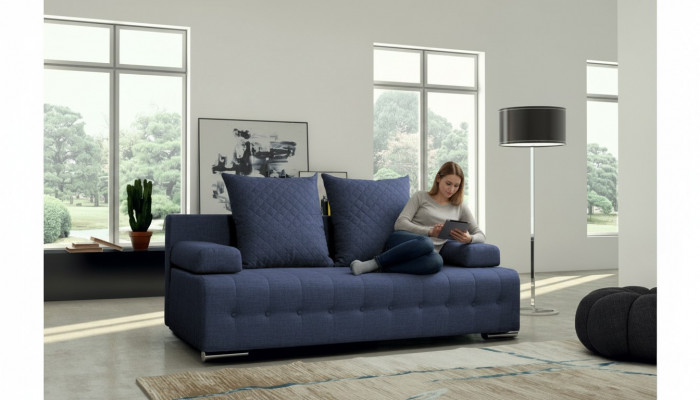 Canapé Chesterfield en cuir designer avec siège textile rembourré suite design