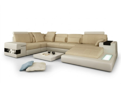 Canapé d'angle Sofa Canapé Rembourrage Forme en U Paysage vivant Conception Canapés XXL Grand