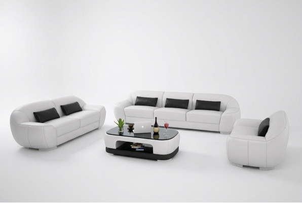 Ensemble de canapé 3+2+1 Canapé Tissu Cuir Suite Designer Neuf Homberg W