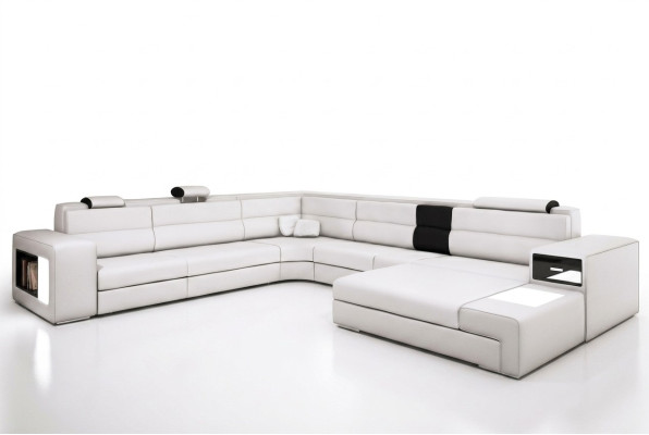 Canapé d'angle Canapé Sofa Revêtement Design Ensemble Textile Cuir Paysage vivant