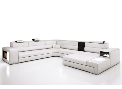 Canapé d'angle Canapé Sofa Revêtement Design Ensemble Textile Cuir Paysage vivant