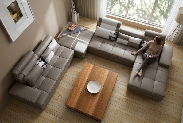 Élégant canapé d'angle en forme de U, design parfaitement alliant style et confort